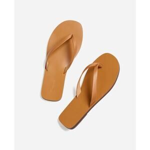 NWT Madewell The Leather Gabi Thong Slide Sandal Desert Camel Size 8.5